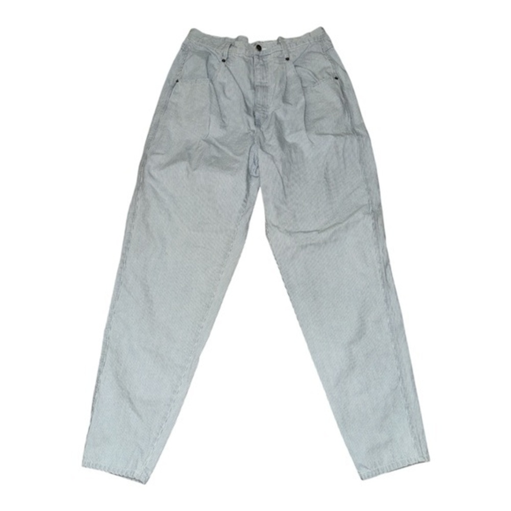 Brittania Blue White Pinstripe High Rise Vintage Jeans 16L 80s Granola‎ Girl